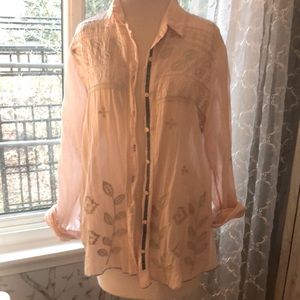 Johnny Was embroidered blouse.